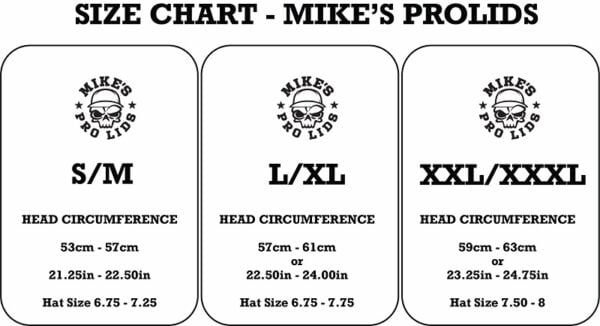 Matte Black Doughboy Size Chart