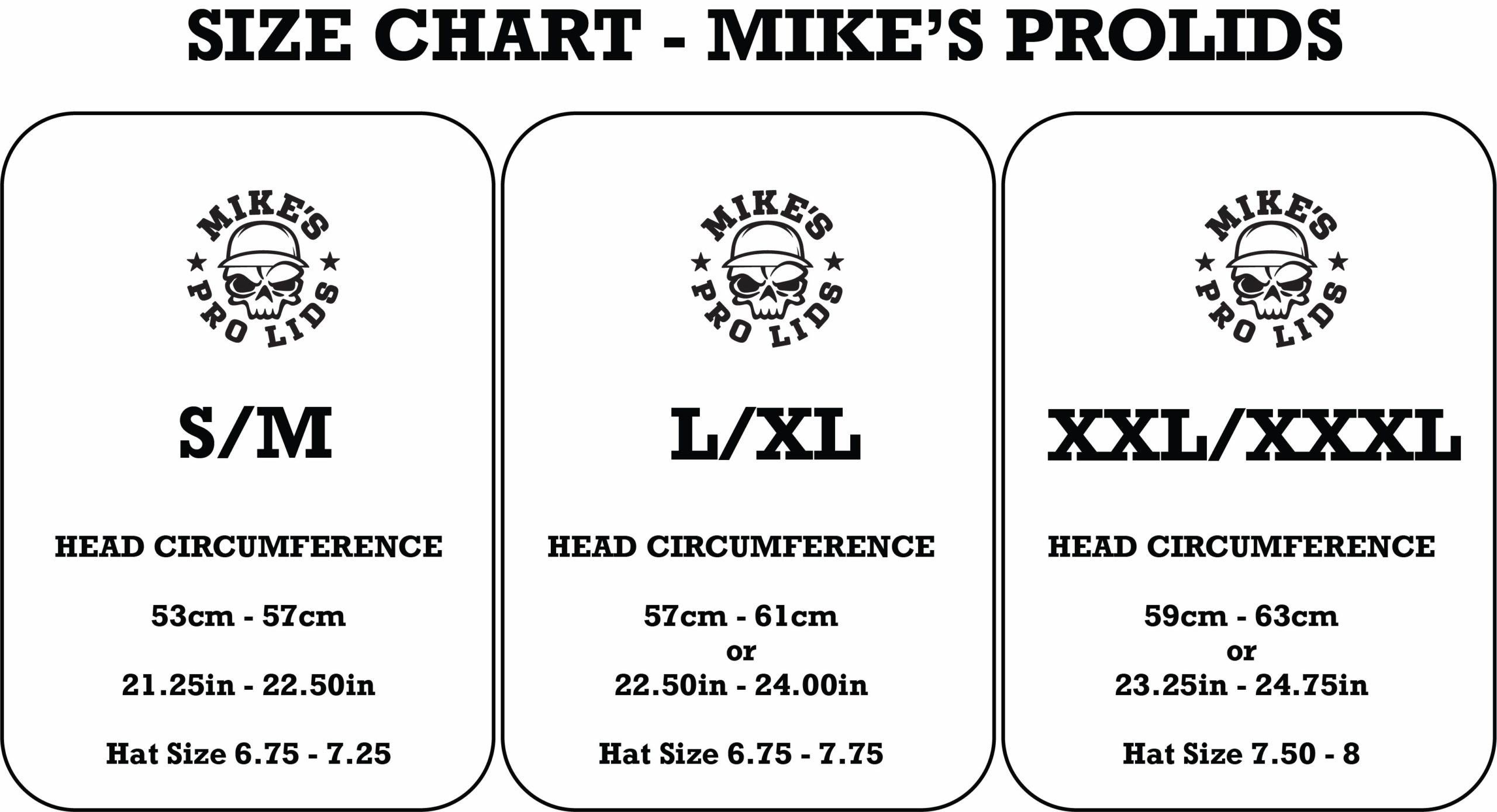 Use the Mikes Pro Lids size chart to learn which liner size works best so you get a comfortable fitting Lid.