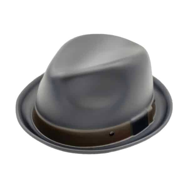 Matte Black Fedora with Brown Band Front