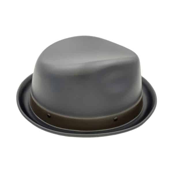 Matte Black Fedora with Brown Band Right Side