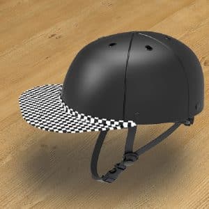 Interchangeable Black and White Checkerboard Brim for ProLids Helmet Angled