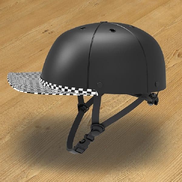 Interchangeable Black and White Checkerboard Brim for ProLids Helmet Side