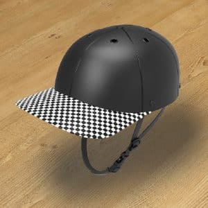 Interchangeable Black and White Checkerboard Brim for ProLids Helmet Top